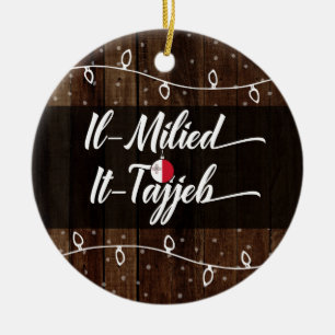 Ornamento De Cerâmica Feliz Natal maltês IL-Milied ele-Tajjeb rústico