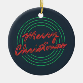 Ornamento De Cerâmica Feliz Natal Neon Stye Ornaments