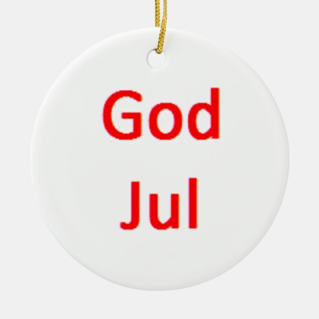 Ornamento De Cerâmica feliz natal norueguês (Frente)