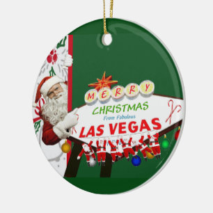 Ornamento De Cerâmica Feliz Natal Ordem de Las Vegas SANTAS
