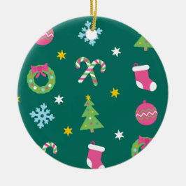 Ornamento De Cerâmica Feliz Natal padrão