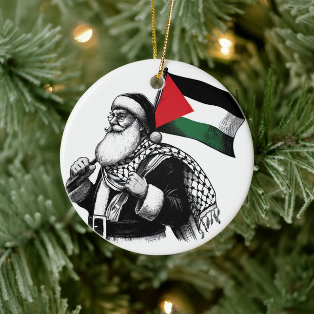 Ornamento De Cerâmica Feliz Natal, Palestina: Só Causa Unidade Ornam (Árvore)