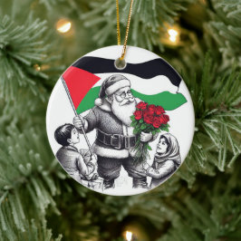 Ornamento De Cerâmica Feliz Natal, Palestina: Só Causa Unidade Ornam