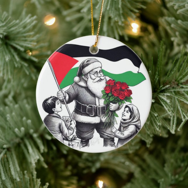Ornamento De Cerâmica Feliz Natal, Palestina: Só Causa Unidade Ornam (Árvore)