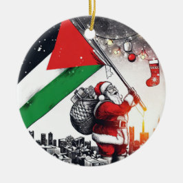 Ornamento De Cerâmica Feliz Natal, Palestina: Só Causa Unidade Ornam