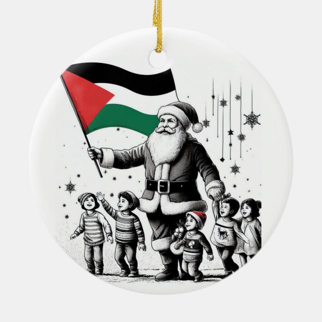 Ornamento De Cerâmica Feliz Natal, Palestina: Só Causa Unidade Ornam (Traseira)
