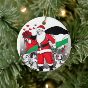 Ornamento De Cerâmica Feliz Natal, Palestina: Só Causa Unidade Ornam