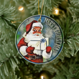 Ornamento De Cerâmica Feliz Natal Papai Noel