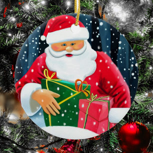 Ornamento De Cerâmica Feliz Natal - Papai Noel