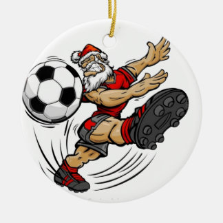 Ornamento De Cerâmica Feliz Natal - Papais noeis de futebol