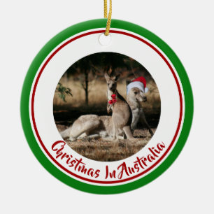 Ornamento De Cerâmica Feliz Natal Papais noeis Kangaroos