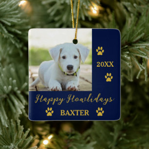 Ornamento De Cerâmica Feliz Natal para Cachorros