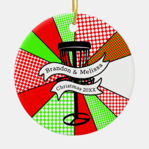 Ornamento De Cerâmica Feliz Natal para o meu Golfer de Disco Favorito