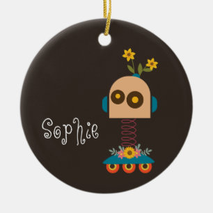 Ornamento De Cerâmica Feliz Natal para robôs