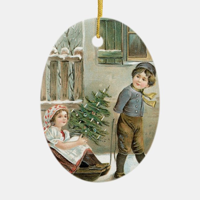 Ornamento De Cerâmica Feliz Natal para Você! (Frente)