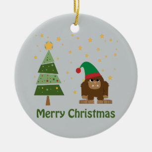 Ornamento De Cerâmica Feliz Natal Pé Grande