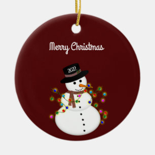 Ornamento De Cerâmica Feliz Natal Personalizado