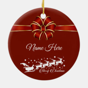 Ornamento De Cerâmica Feliz Natal Personalizado