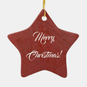 Ornamento De Cerâmica  Feliz Natal! Planície Vermelho Veneziano Italian