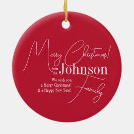 Ornamento De Cerâmica Feliz Natal Red Modern