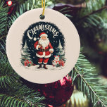 Ornamento De Cerâmica Feliz Natal Russo e Papais noeis Causa<br><div class="desc">Adicione um toque de charme rústico à sua decoração de férias com o nosso travesseiro 'Rustic Felry Christmas & Papai noel Cause'. Esta design encantadora captura o espírito do Natal com um sentimento caloroso e aconchegante.Espalhe a alegria e o espírito de dar esta época de férias com o nosso travesseiro...</div>