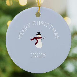 Ornamento De Cerâmica Feliz Natal Snowman
