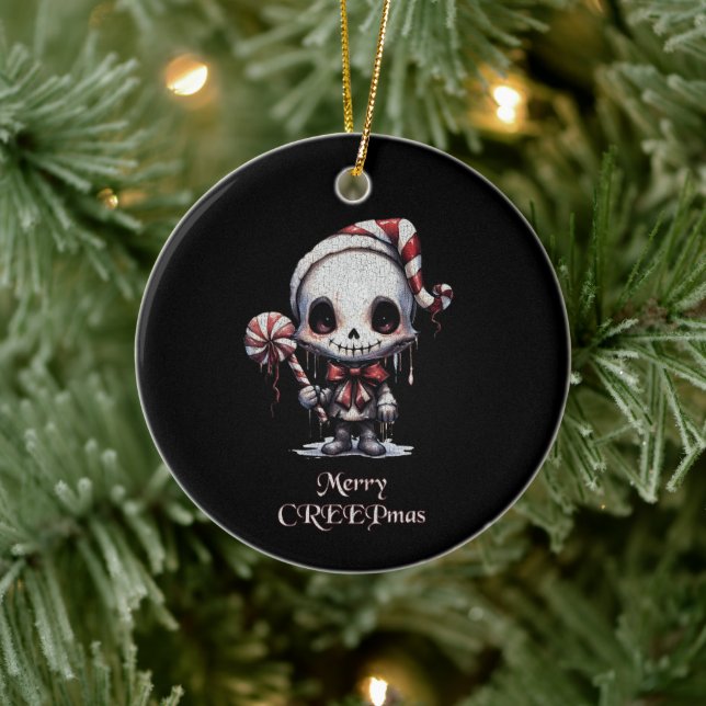 Ornamento De Cerâmica Feliz Natal Spooky Gothic (Árvore)