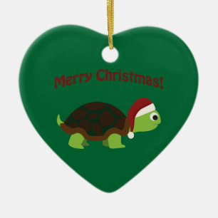Ornamento De Cerâmica Feliz Natal! Tartaruga