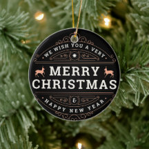 Feliz Natal & um Feliz Ano Novo Nome Preto