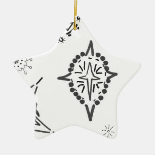 Ornamento De Cerâmica FELIZ NATAL urbano da estrela 8% pipe%