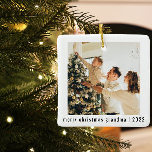 Ornamento De Cerâmica Feliz Natal Vovó 2022   Duas Fotografias