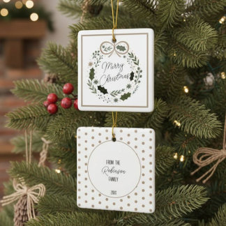 Ornamento De Cerâmica Feliz Natal Wreath Minimalista Moderna