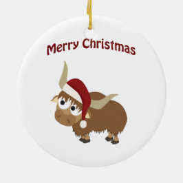 Ornamento De Cerâmica Feliz Natal! Yak