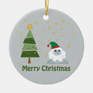 Ornamento De Cerâmica Feliz Natal Yeti