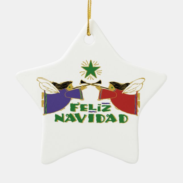 Ornamento De Cerâmica Feliz Navidad (Frente)