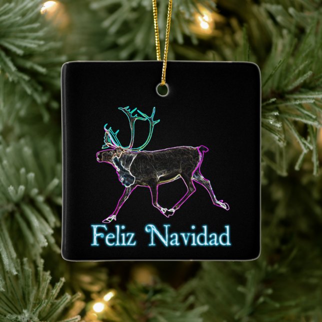 Ornamento De Cerâmica Feliz Navidad - Caribe elétrico (Árvore)