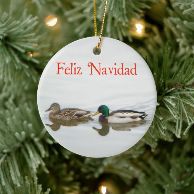 Ornamento De Cerâmica Feliz Navidad - Mallards (Árvore)