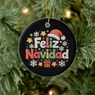 Ornamento De Cerâmica Feliz Navidad Spanish Mexican Merry Christmas Xmas