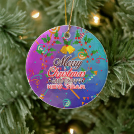 Ornamento De Cerâmica Feliz Novo Perto