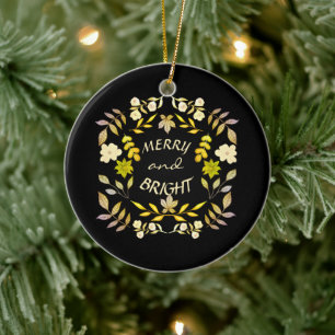 Ornamento De Cerâmica FELIZ ouro E BRILHO personalizados