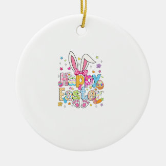 Ornamento De Cerâmica Feliz Páscoa 2026 Coelhinho Fofo Coelho Dia de Pás