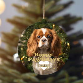 Ornamento De Cerâmica Feliz Pawlidays Cachorro Cão Pet Coração Osso Foto
