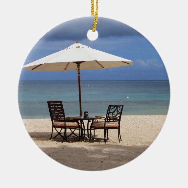 Ornamento De Cerâmica Feliz Saída (Frente)