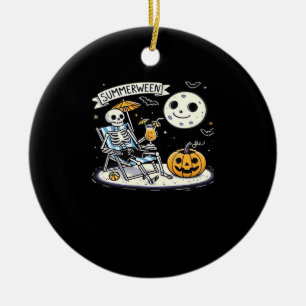 Ornamento De Cerâmica Feliz Summerwin Skeleton Bebe Verão Halloween C