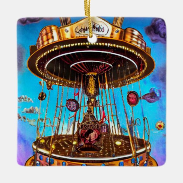 Ornamento De Cerâmica Feliz Surreal - Arredondar (Frente)