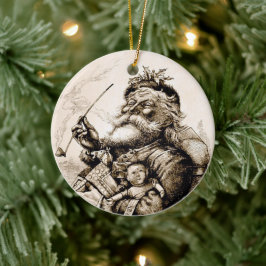 Ornamento De Cerâmica Feliz Velho Papai Noel