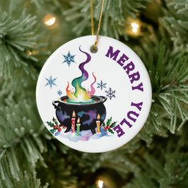 Ornamento De Cerâmica Feliz Yule Feiticeiras Festivas Cauldron Wiccan Ho
