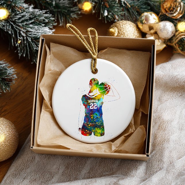 Ornamento De Cerâmica Female Basketball Player (Criador carregado)