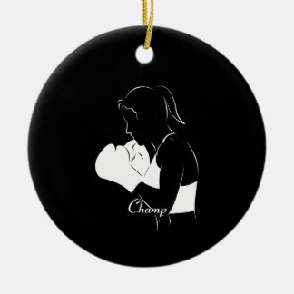 Ornamento De Cerâmica Female Boxer Champ