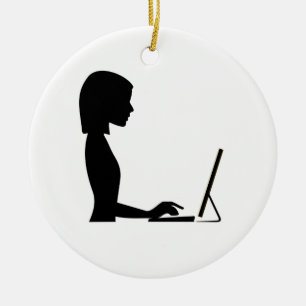 Ornamento De Cerâmica Female Silhouette